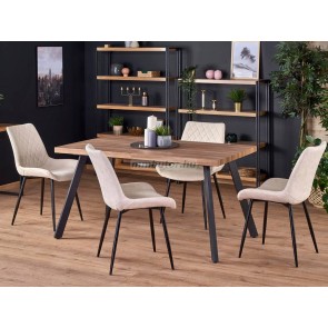 Berlin étkezőasztal fekete-mézes dió + K-313 székek