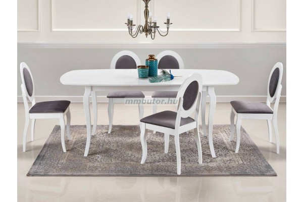 Alexander étkezőasztal fehér + Barock székek