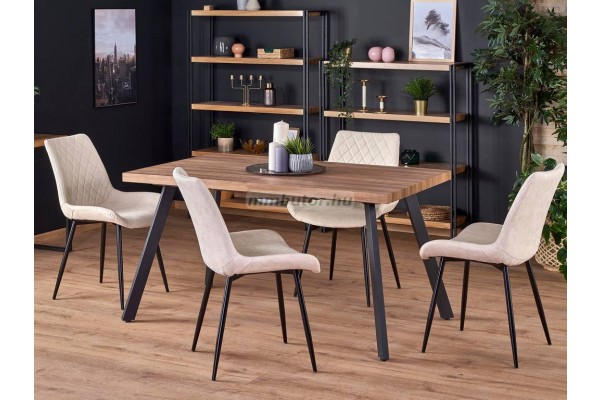 Berlin étkezőasztal 140 fekete-mézes dió + K-313 székek