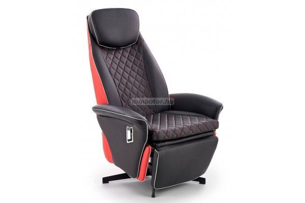 Camaro relax fotel fekete-piros textilbőrrel