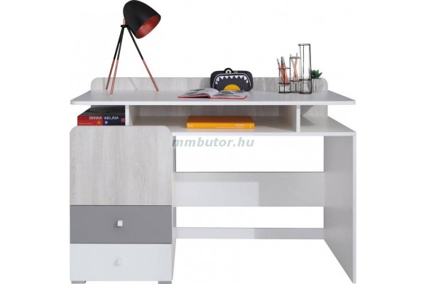 Como CM9 íróasztal fehér lux-wilton tölgy-szürke