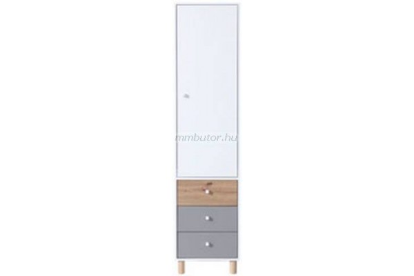Faro FR4 ajtós-fiókos szekrény fehér lux-artisan tölgy-szürke
