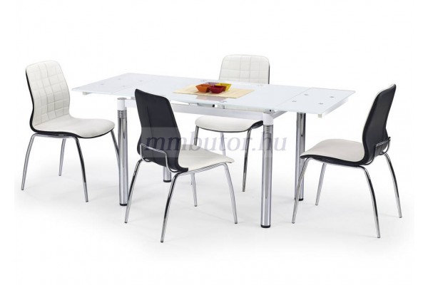 L-31 étkezőasztal fehér üveggel + K-171 székek
