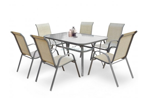 Mosler terasz asztal sötétszürke + mosler székek
