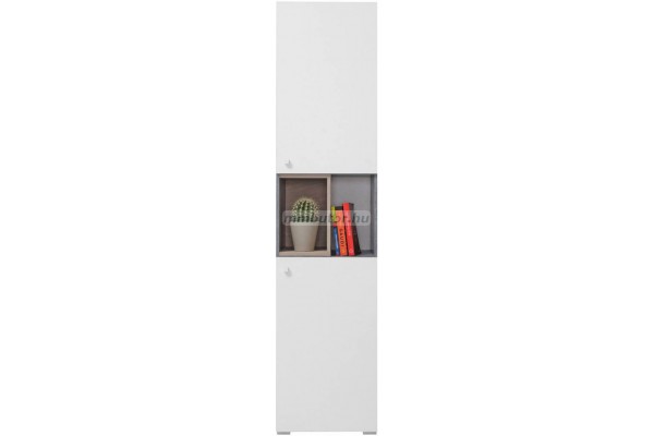 Sigma SI5 keskeny ajtós szekrény beton-fehér lux-tölgy