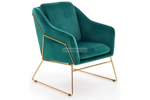 Soft 3 pihenő fotel sötétzöld-arany