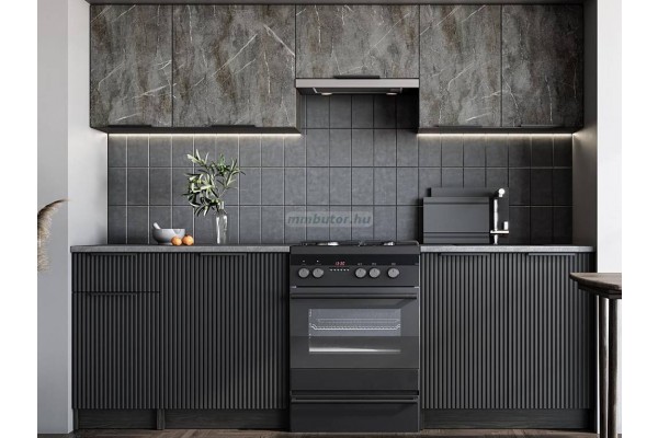Tamara konyhabútor karbon-szürke-fekete