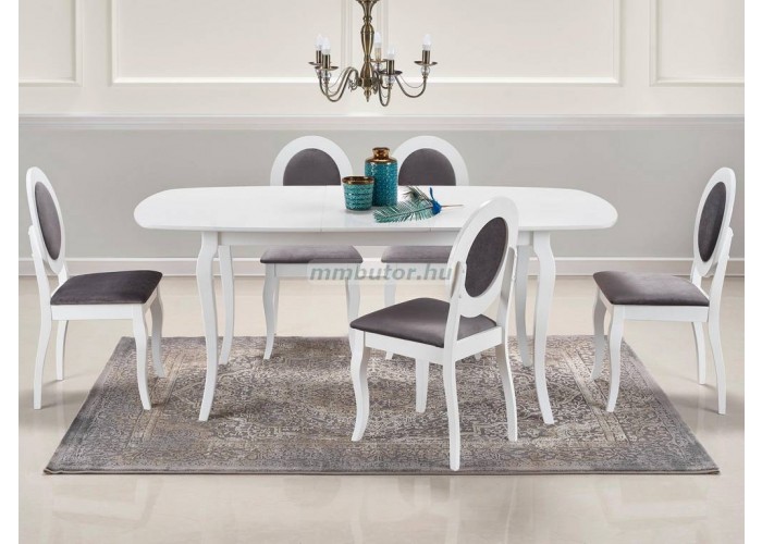 Alexander étkezőasztal fehér + Barock székek
