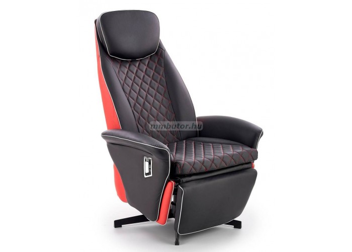 Camaro relax fotel fekete-piros textilbőrrel