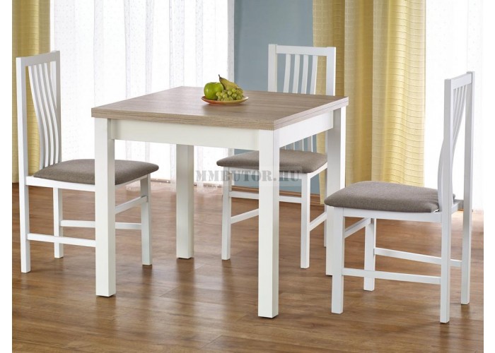 Gracjan étkezőasztal + Pawel székek sonoma tölgy-fehér