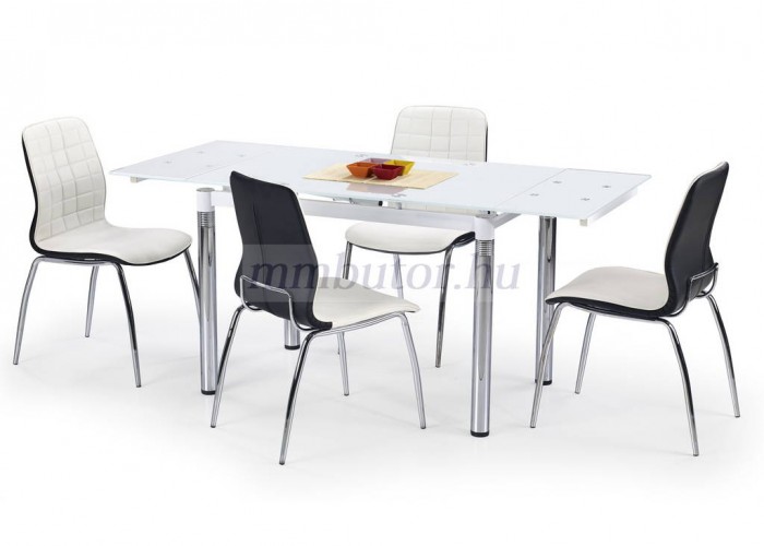 L-31 étkezőasztal fehér üveggel + K-171 székek