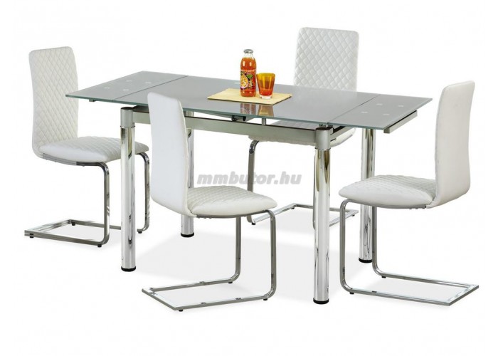 Logan 2 étkezőasztal, szürke üveggel kinyitva + K-131 székek