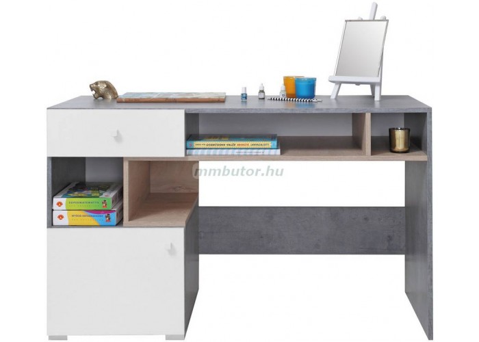 Sigma SI10 íróasztal beton-fehér lux-tölgy