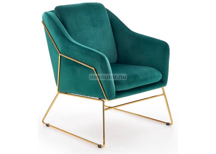 Soft 3 pihenő fotel sötétzöld-arany