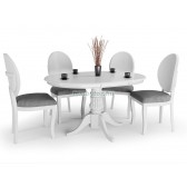 William étkezőasztal fehér + Verdi székek