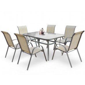 Mosler terasz asztal sötétszürke + mosler székek