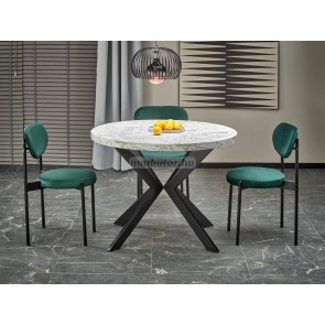 Peroni étkezőasztal összecsukva fehér márvány-fekete + K-509 székek