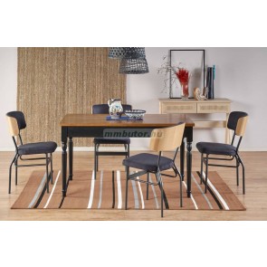 Rococo fa étkezőasztal sötét tölgy-fekete + Smart székek