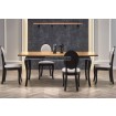 Windsor fa étkezőasztal sötét tölgy-fekete nyitva + Velo székek
