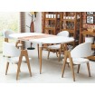 Caliber étkezőasztal matt fehér-San Remo tölgy + K-247 szék